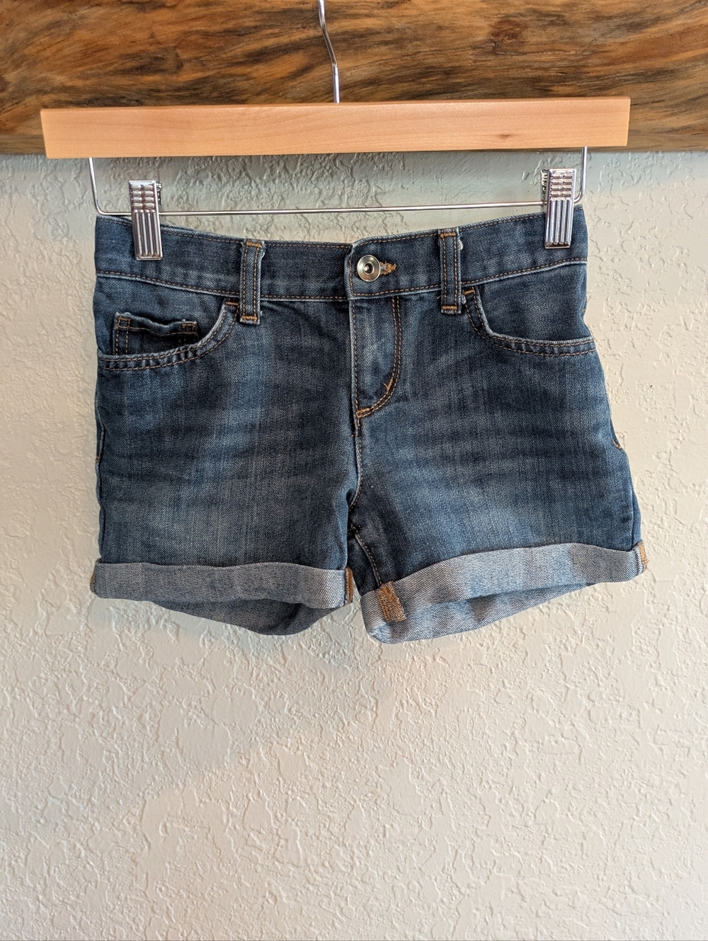 PLACE Girls Blue Denim Shortie Shorts in size 8
